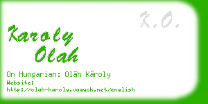 karoly olah business card