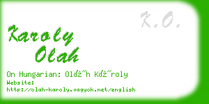 karoly olah business card